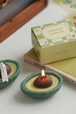 Velas aromáticas de aguacate, regalo creativo hecho a mano con fragancia acompañante, regalos de cumpleaños DIY, velas perfumadas de aguacate verde