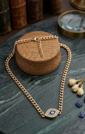 Collar cadena dorada con dije Ojo Turco