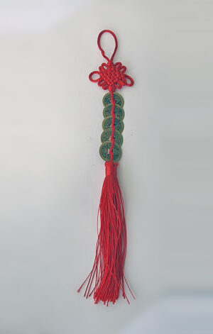 Amuleto Feng Shui de 6 monedas más nudo místico