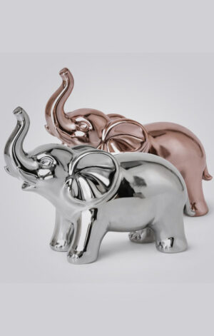 Elefantes Decorativos Plata & Oro Rosa
